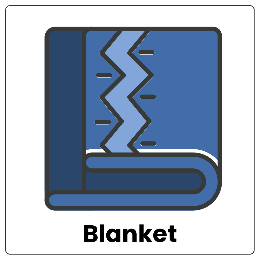 Blanket - Folded large piece of cloth and the work blanket