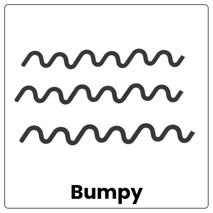 3 wavy lines and the word bumpy