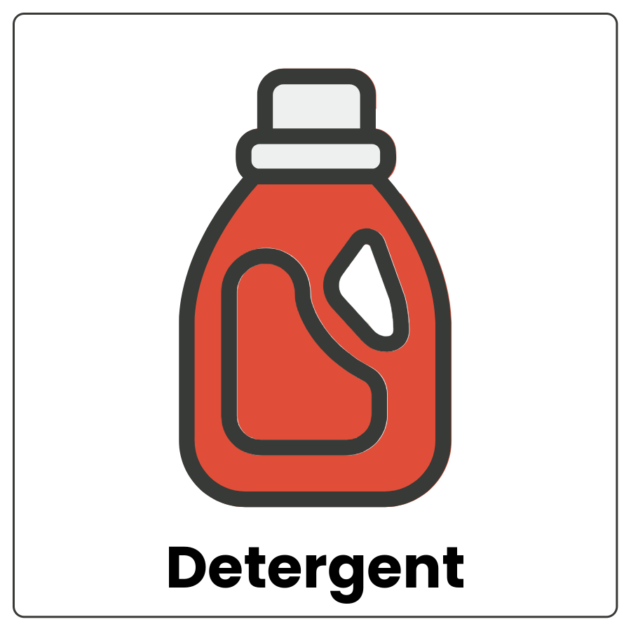 Detergent - Large jug with a cap and the word detergent