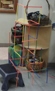 a tower made by plastic straws