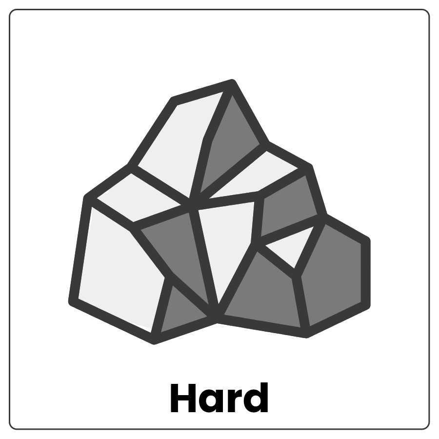 Large rocks and the word hard