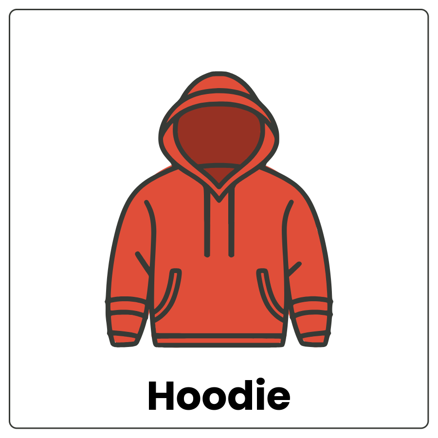 Hoodie - Sweatshirt with a hood attached and the word hoodie