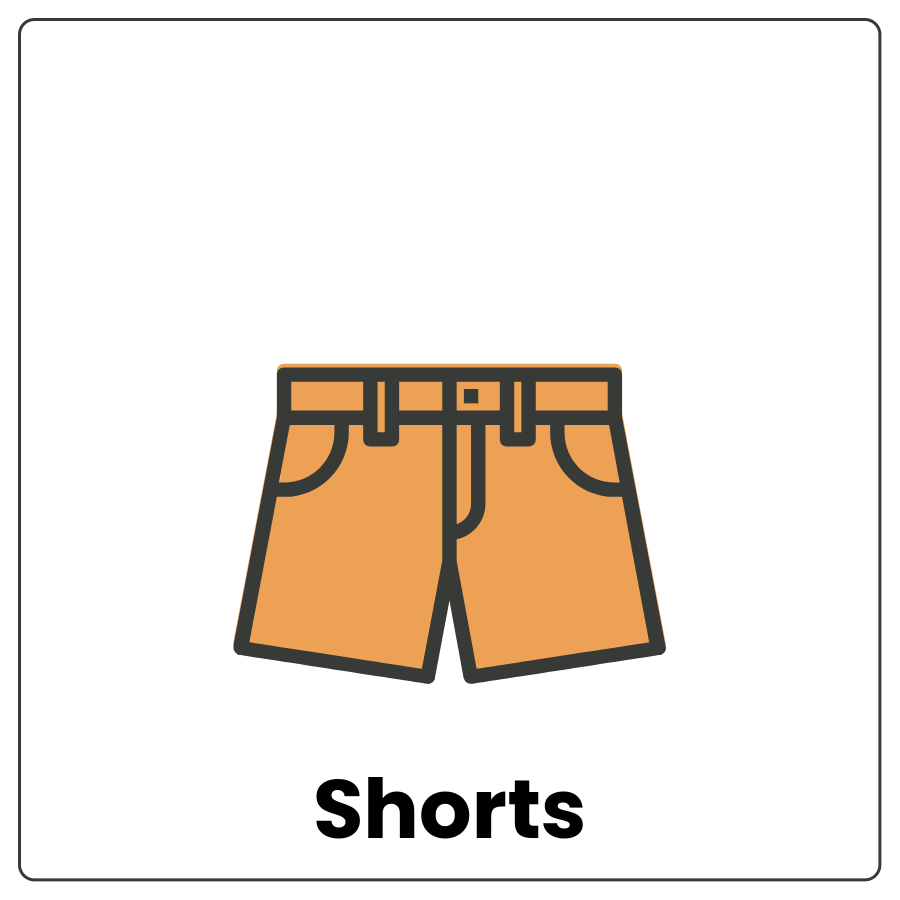Shorts - Pants with short legs and the word shorts