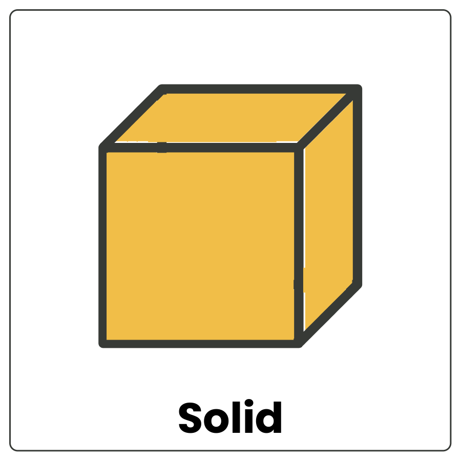 Cube and the word solid