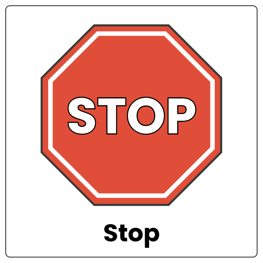 Red octagon with the word STOP inside it