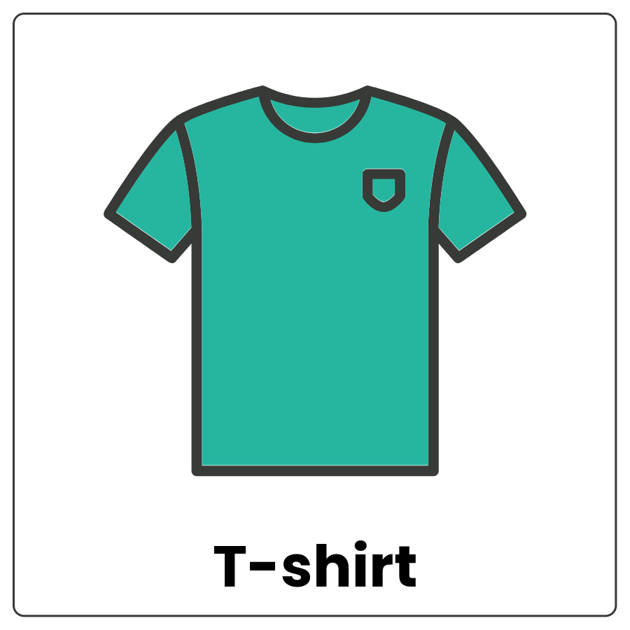 T-shirt - Short sleeved shirt with a pocket and the word t-shirt